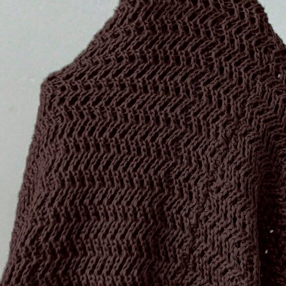 Coffee Brown Sexy Women's Vacation Hook Back Open Halter Sweater Dress - Picture 8 of 8